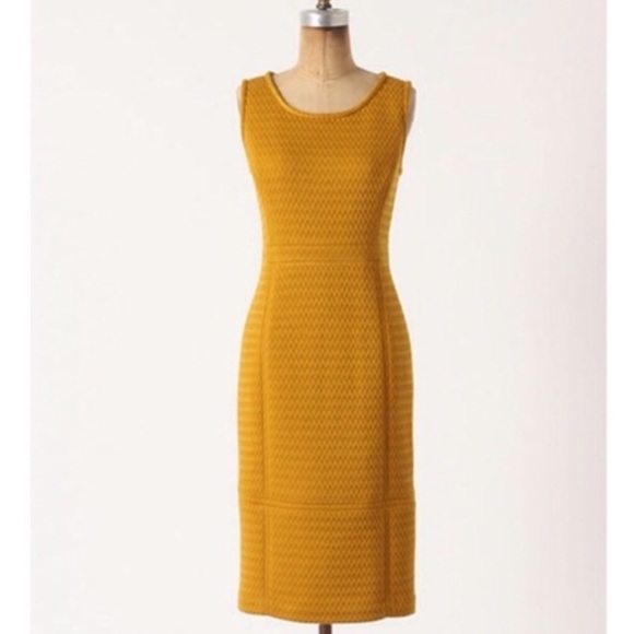 mustard yellow sheath dress